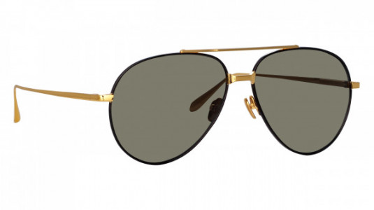 Linda Farrow LFL1421S MARCELO Sunglasses, (001) YELLOW GOLD/BLACK/GREY