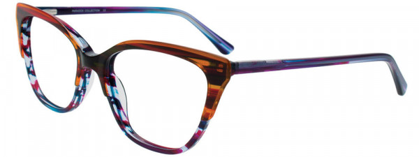 Paradox P5095 Eyeglasses, 010 - Striped Blue Mix & Clear Bright Brown Top