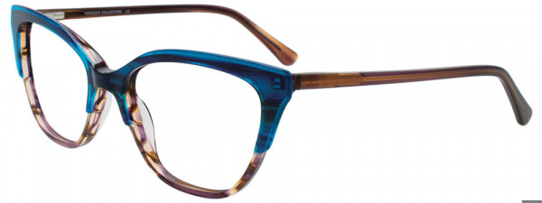 Paradox P5095 Eyeglasses, 050 - Striped Brown & Clear Bright Blue Top