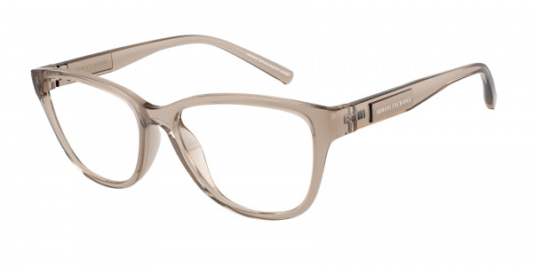 Armani Exchange AX3111U Eyeglasses, 8344 SHINY TRANSPARENT BROWN (BROWN)