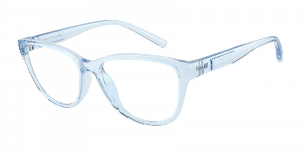 Armani Exchange AX3111U Eyeglasses, 8345 SHINY TRANSPARENT BLUE (BLUE)
