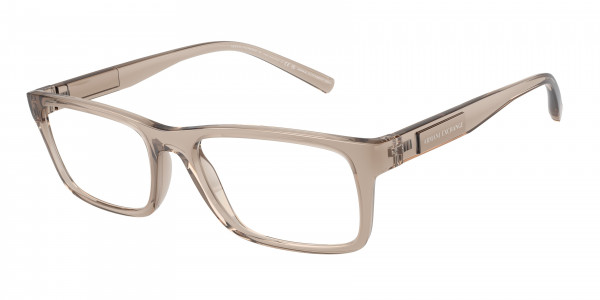 Armani Exchange AX3115 Eyeglasses, 8344 SHINY TRANSPARENT BROWN (BROWN)