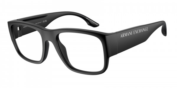 Armani Exchange AX3112U Eyeglasses, 8078 MATTE BLACK (BLACK)