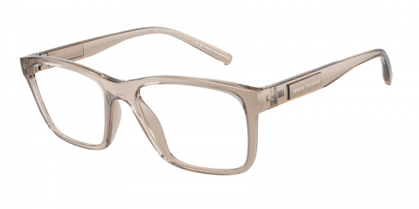 Armani Exchange AX3114F Eyeglasses, 8344 SHINY TRANSPARENT BROWN (BROWN)