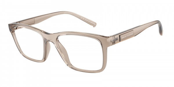 Armani Exchange AX3114 Eyeglasses, 8344 SHINY TRANSPARENT BROWN (BROWN)