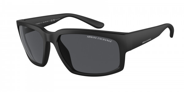 Armani Exchange AX4142SU Sunglasses, 807887 MATTE BLACK POLAR GREY (BLACK)