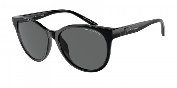 Armani Exchange AX4144SU Sunglasses, 815887 SHINY BLACK DARK GREY (BLACK)
