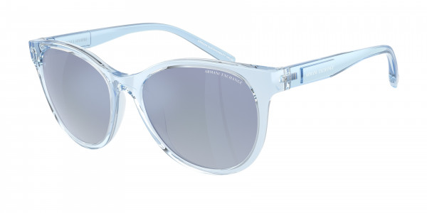 Armani Exchange AX4144SU Sunglasses, 8345D6 SHINY TRANSPARENT BLUE GRADIEN (BLUE)