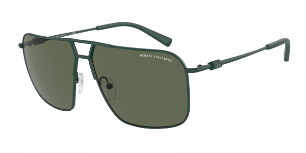Armani Exchange AX2050S Sunglasses, 603571 MATTE GREEN DARK GREEN (GREEN)
