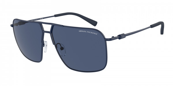 Armani Exchange AX2050S Sunglasses, 609980 MATTE BLUE DARK BLUE (BLUE)