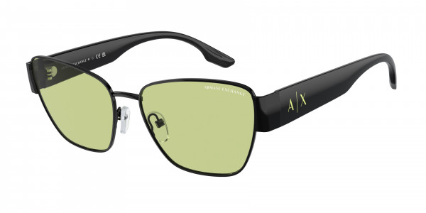 Armani Exchange AX2051S Sunglasses, 6000/2 SHINY BLACK LIGHT GREEN (BLACK)