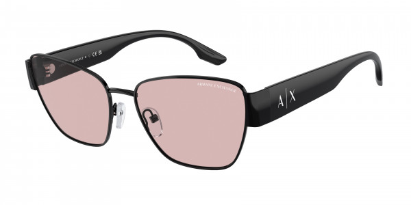 Armani Exchange AX2051S Sunglasses, 6000/5 SHINY BLACK PINK (BLACK)