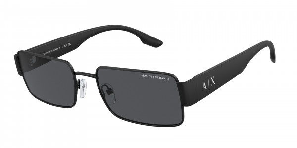 Armani Exchange AX2052S Sunglasses, 600087 MATTE BLACK DARK GREY (BLACK)