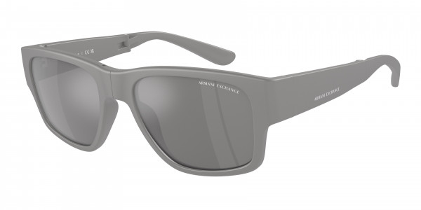 Armani Exchange AX4141SU Sunglasses, 81806G MATTE GREY GREY MIRROR SILVER (GREY)