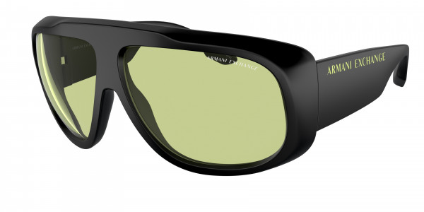 Armani Exchange AX4143SU Sunglasses, 8078/2 MATTE BLACK LIGHT GREEN (BLACK)