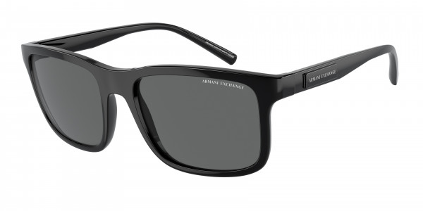 Armani Exchange AX4145SF Sunglasses, 815887 SHINY BLACK DARK GREY (BLACK)