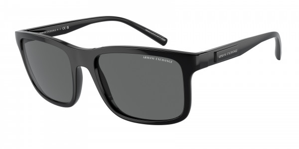 Armani Exchange AX4145S Sunglasses, 815887 SHINY BLACK DARK GREY (BLACK)