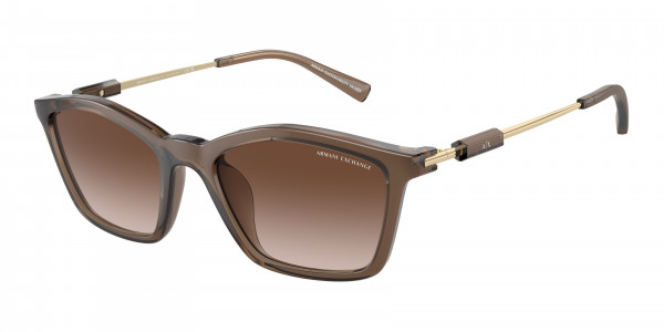 Armani Exchange AX4146SU Sunglasses, 834913 SHINY TRANSPARENT BROWN GRADIE (BROWN)