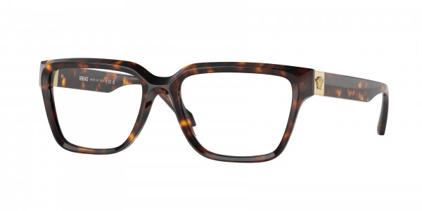Versace VE3357 Eyeglasses, 108 HAVANA (TORTOISE)