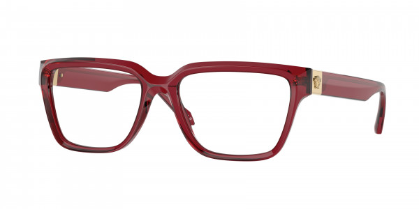 Versace VE3357 Eyeglasses, 388 RED TRANSPARENT (RED)