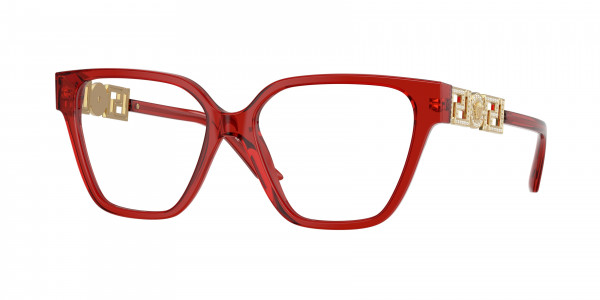 Versace VE3358BF Eyeglasses, 5476 TRANSPARENT RED (RED)