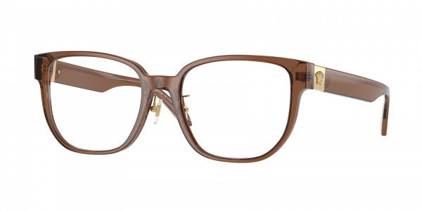 Versace VE3360D Eyeglasses, 5028 DARK TRANSPARENT BROWN (BROWN)