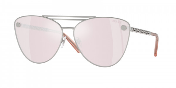 Versace VE2267 Sunglasses, 10007V SILVER PINK MIRROR WHITE (SILVER)