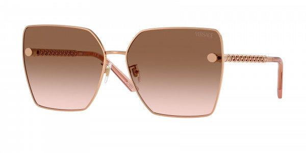 Versace VE2270D Sunglasses, 141213 ROSE GOLD BROWN GRADIENT (GOLD)