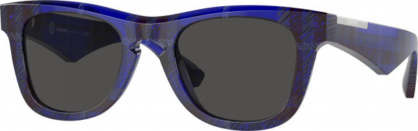 Burberry BE4426 Sunglasses, 411487 CHECK BLUE DARK GREY (BLUE)