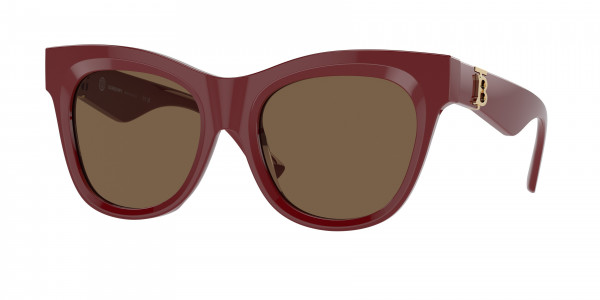 Burberry BE4418F Sunglasses, 411973 BORDEAUX DARK BROWN (RED)