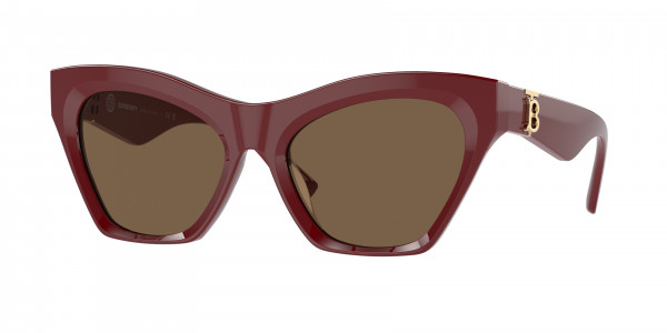 Burberry BE4420U Sunglasses, 411973 BORDEAUX DARK BROWN (RED)