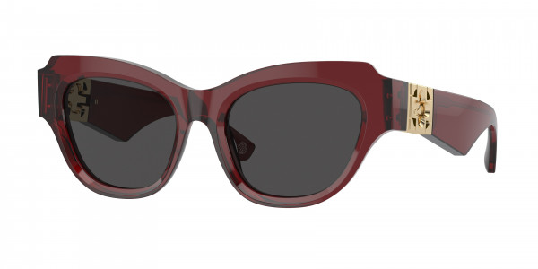 Burberry BE4423F Sunglasses, 412887 BORDEAUX DARK GREY (RED)