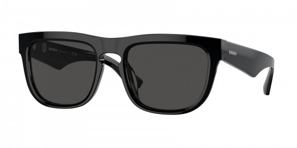 Burberry BE4431U Sunglasses, 412187 TOP BLACK ON VINTAGE CHECK DAR (BLACK)