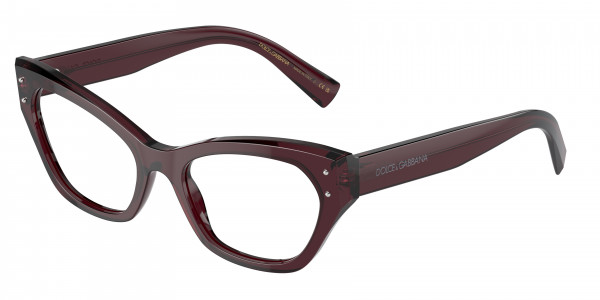 Dolce & Gabbana DG3385 Eyeglasses, 3045 TRANSPARENT VIOLET (VIOLET)