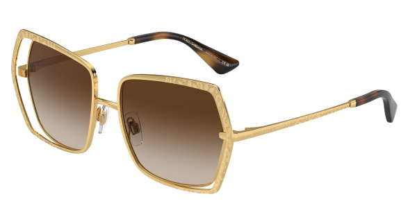 Dolce & Gabbana DG2306 Sunglasses, 02/13 GOLD GRADIENT BROWN (GOLD)