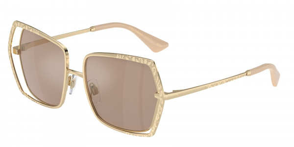 Dolce & Gabbana DG2306 Sunglasses, 488/5A PALE GOLD LIGHT BROWN MIRROR F (GOLD)