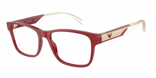 Emporio Armani EA3239 Eyeglasses, 6093 SHINY OPALINE BORDEAUX (RED)