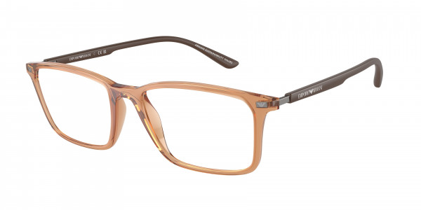 Emporio Armani EA3237 Eyeglasses, 6110 SHINY TRANSPARENT BROWN (BROWN)