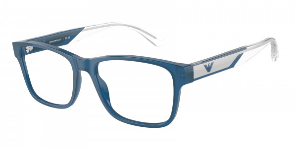 Emporio Armani EA3239F Eyeglasses, 6092 SHINY OPALINE BLUE