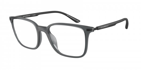 Emporio Armani EA3242U Eyeglasses, 6106 SHINY TRANSPARENT BLACK (TRANSPARENT)