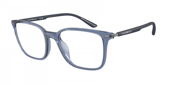 Emporio Armani EA3242U Eyeglasses, 6108 SHINY TRANSPARENT BLUE (BLUE)
