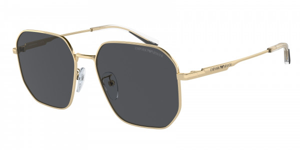 Emporio Armani EA2154D Sunglasses, 301387 SHINY PALE GOLD DARK GREY (GOLD)