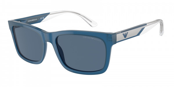 Emporio Armani EA4224 Sunglasses, 609280 SHINY OPALINE BLUE DARK BLUE (BLUE)