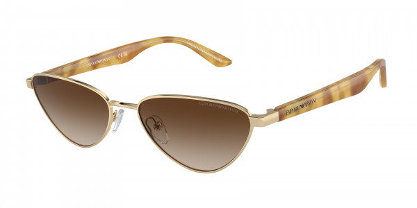 Emporio Armani EA2153 Sunglasses, 301313 SHINY PALE GOLD GRADIENT BROWN (GOLD)