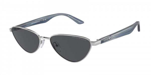 Emporio Armani EA2153 Sunglasses, 301587 SHINY SILVER DARK GREY (SILVER)