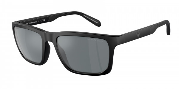Emporio Armani EA4219F Sunglasses, 50016G MATTE BLACK GREY MIRROR BLACK (BLACK)