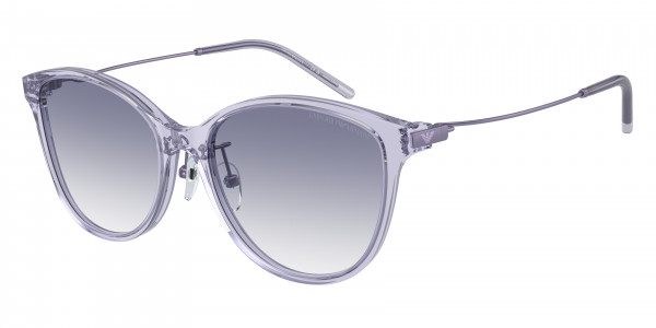 Emporio Armani EA4220F Sunglasses, 611179 SHINY TRANSPARENT LILAC CLEAR (VIOLET)
