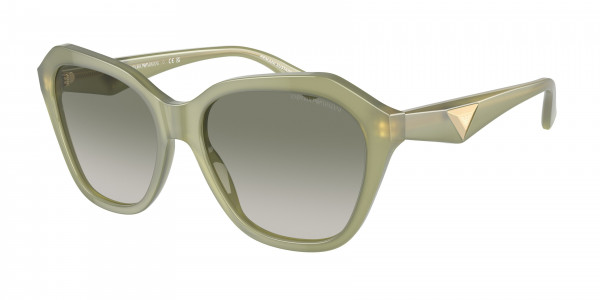 Emporio Armani EA4221F Sunglasses, 61168E SHINY OPALINE GREEN GRADIENT G (GREEN)