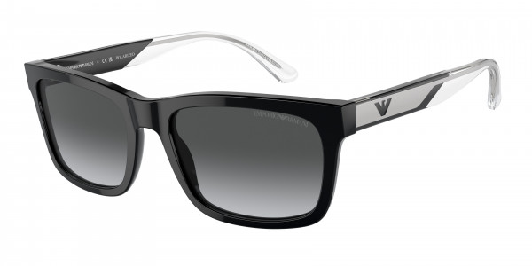Emporio Armani EA4224F Sunglasses, 5017T3 SHINY BLACK DARK GREY POLAR (BLACK)