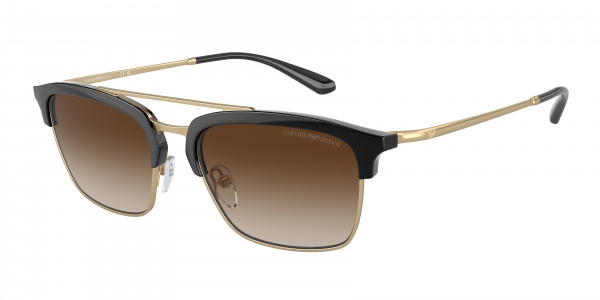 Emporio Armani EA4228 Sunglasses, 300213 SHINY BLACK/MATTE PALE GOLD GR (BLACK)